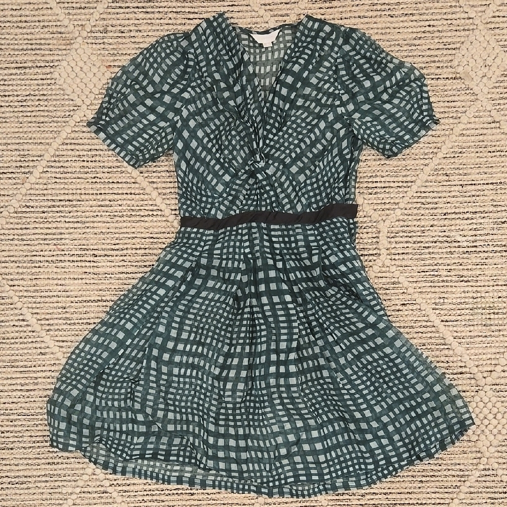 Stunning Jill Stuart Green Checkered Dress